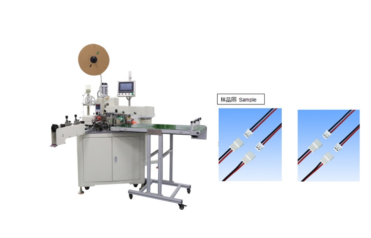 全自動單頭尾部端子沾錫穿膠殼機(jī)